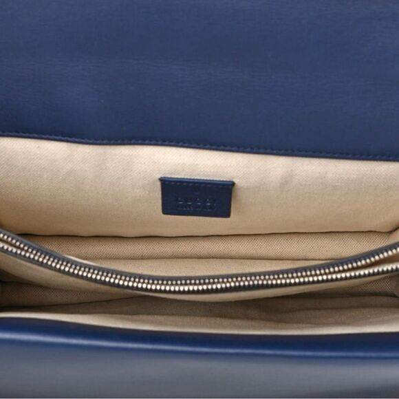 Gucci Calfskin Bee Embroidered Medium Dionysus Shoulder Bag White Blue R… - Picture 8 of 10